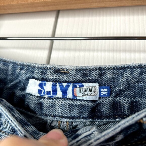 SJYP Blue Denim Rigid Washed Button Fly Jeans Women's Size X-Small XS - Picture 6 of 11